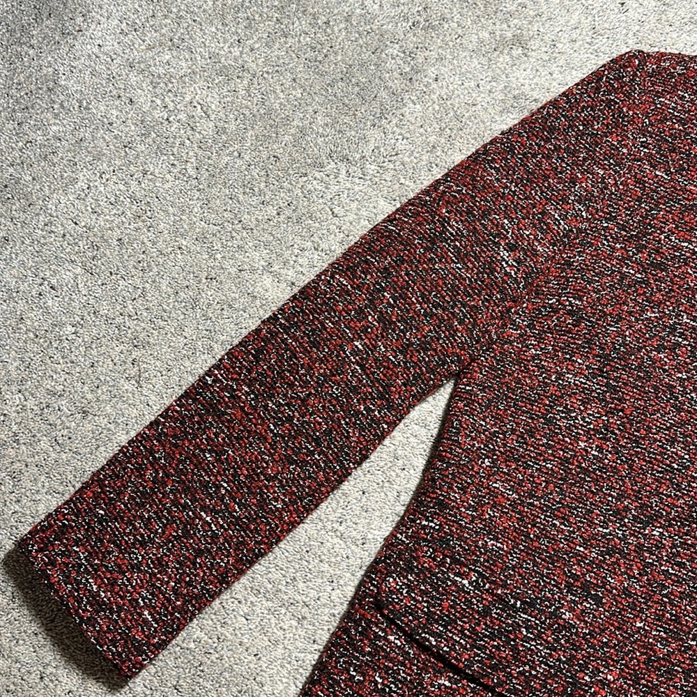 Calvin Klein Tweed Topper Jacket Open Front Collarless - Size 10 - Picture 11 of 16